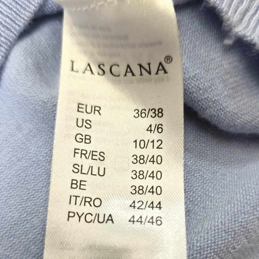 Lascana Women's Blue Short Sleeve Back Button Sweater Round Neck Size 10/12 - Picture 8 of 13
